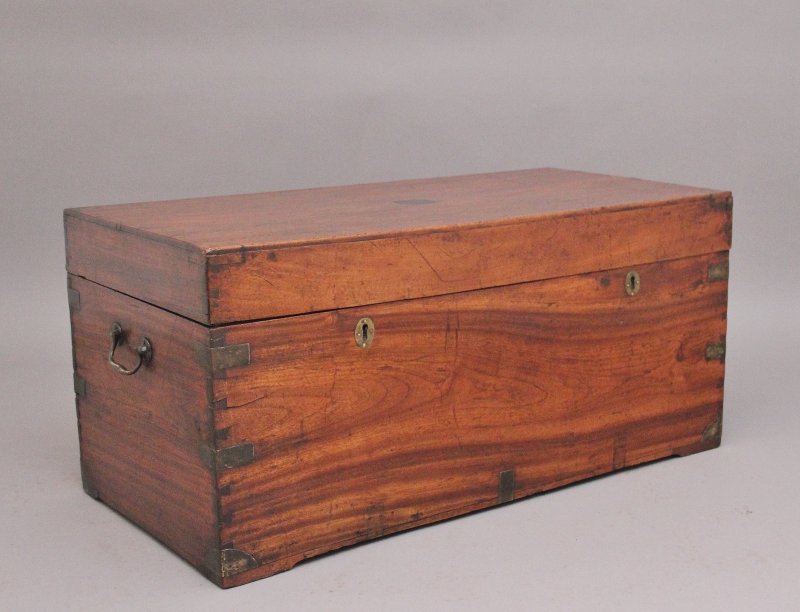 19th Century camphor wood campaign trunk