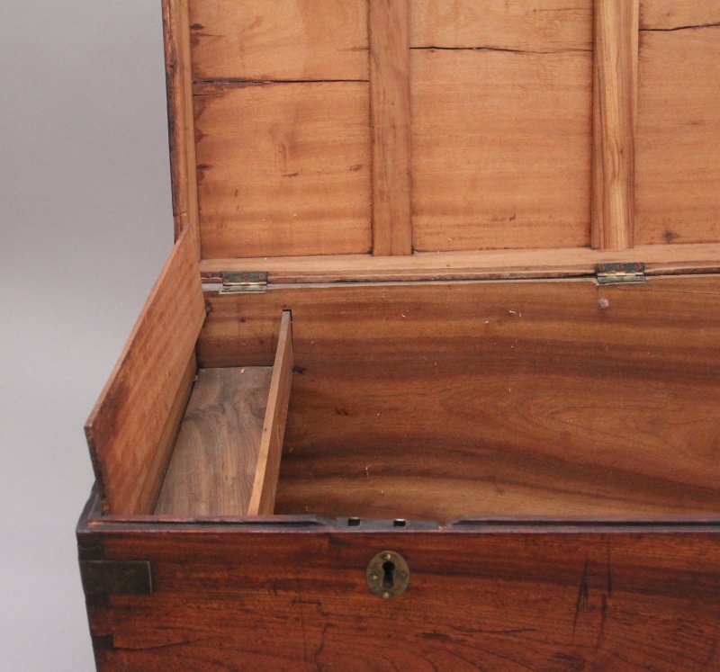 19th Century camphor wood campaign trunk