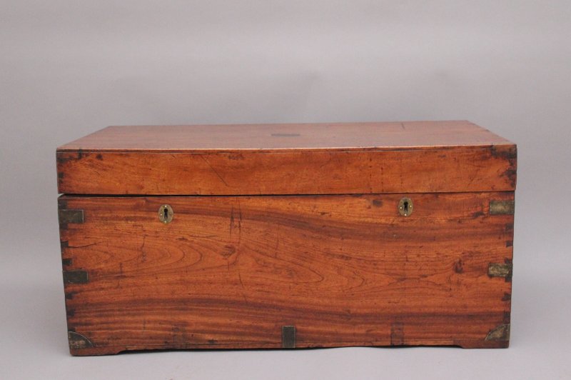 19th Century camphor wood campaign trunk