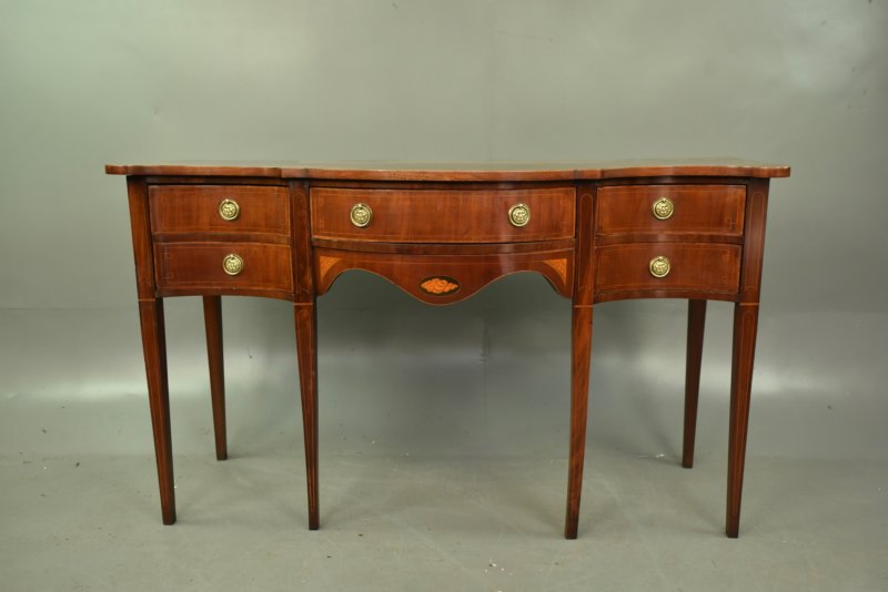 Regency Mahogany Serpentine Sideboard