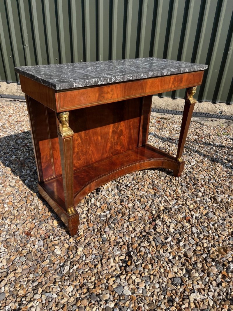 A French Empire Period Mahogany Console Table