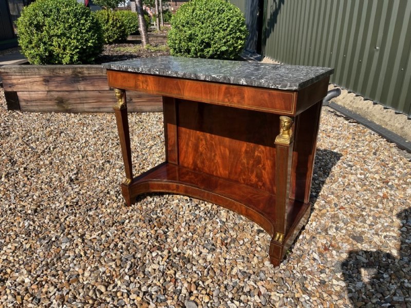 A French Empire Period Mahogany Console Table