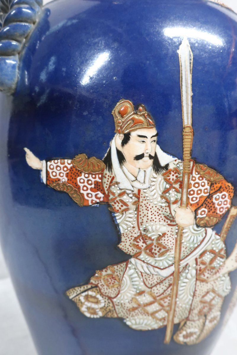 Pair of Japanese Meiji Period Satsuma Porcelain Table Lamps