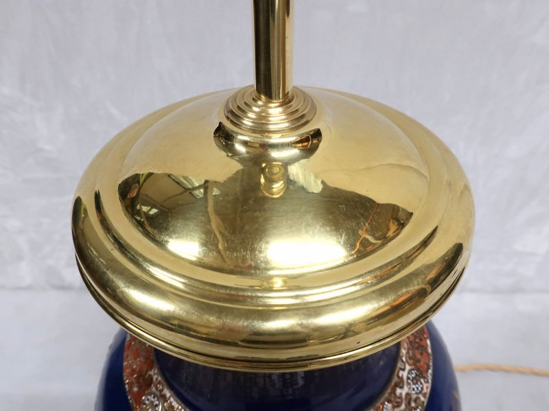 Pair of Japanese Meiji Period Satsuma Porcelain Table Lamps
