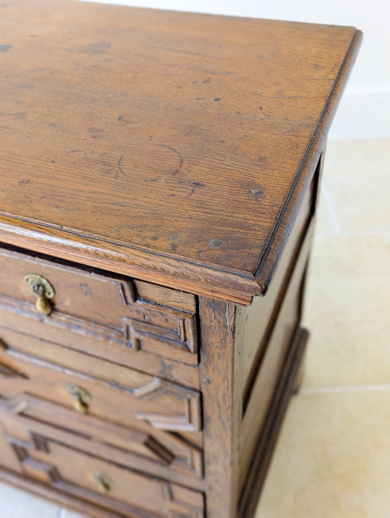 Antique Late 17th Century Oak Geometric Chest of Drawers c.1680