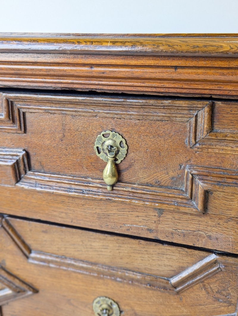 Antique Late 17th Century Oak Geometric Chest of Drawers c.1680