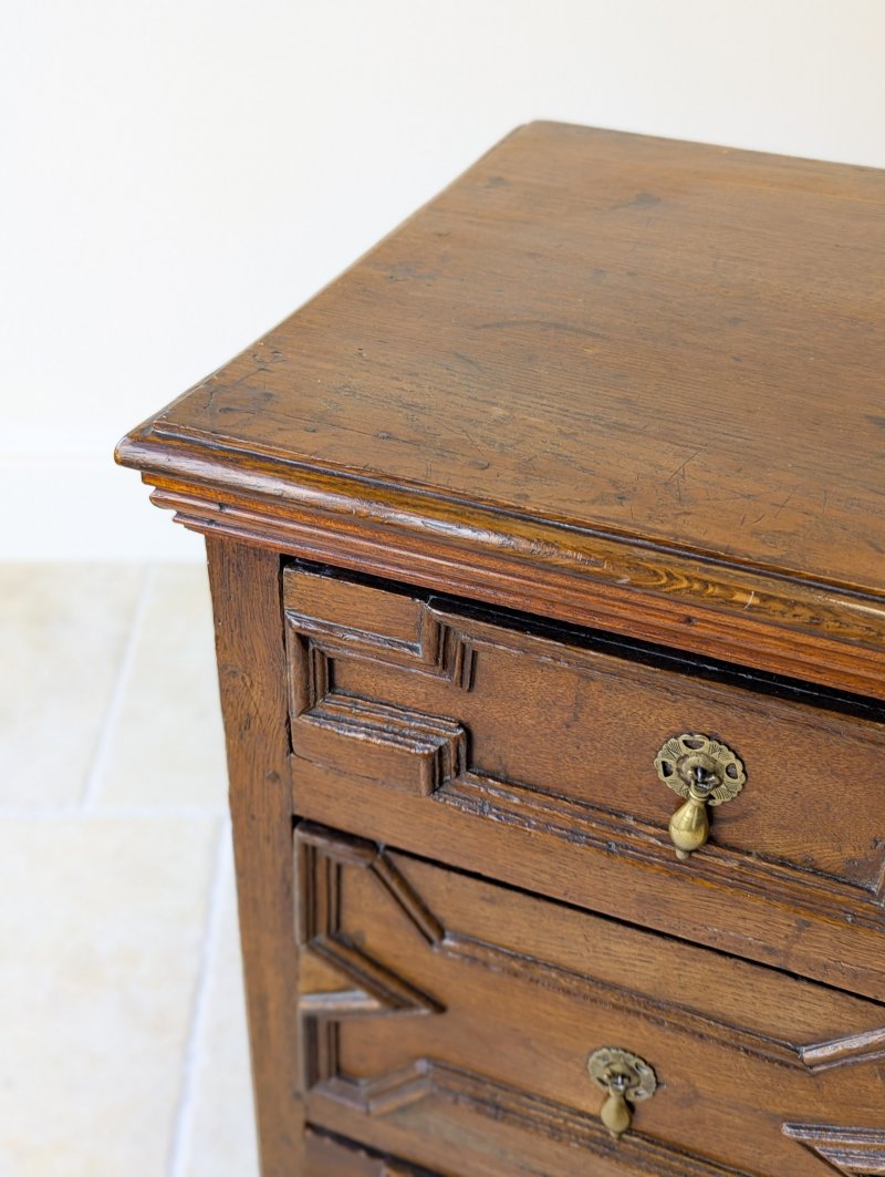 Antique Late 17th Century Oak Geometric Chest of Drawers c.1680
