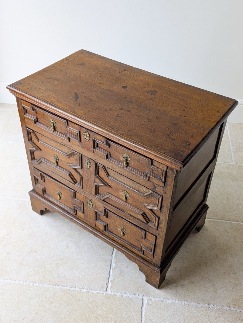 Antique Late 17th Century Oak Geometric Chest of Drawers c.1680