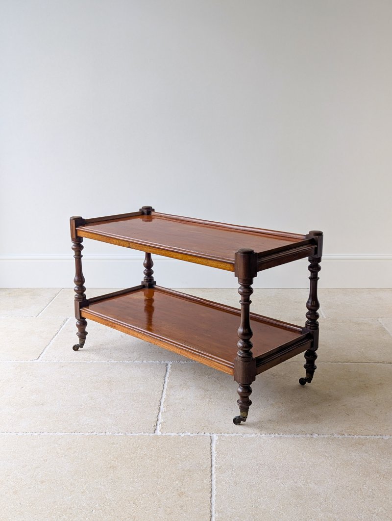 Antique Late Victorian Mahogany Two-Tier Serving Stand c.1880
