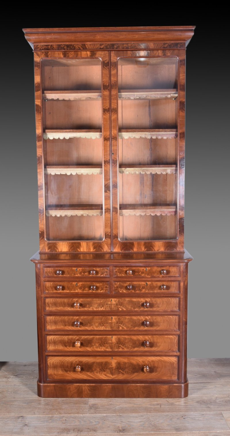 Antique Victorian Mahogany Bookcase Attributed To Howard & Sons