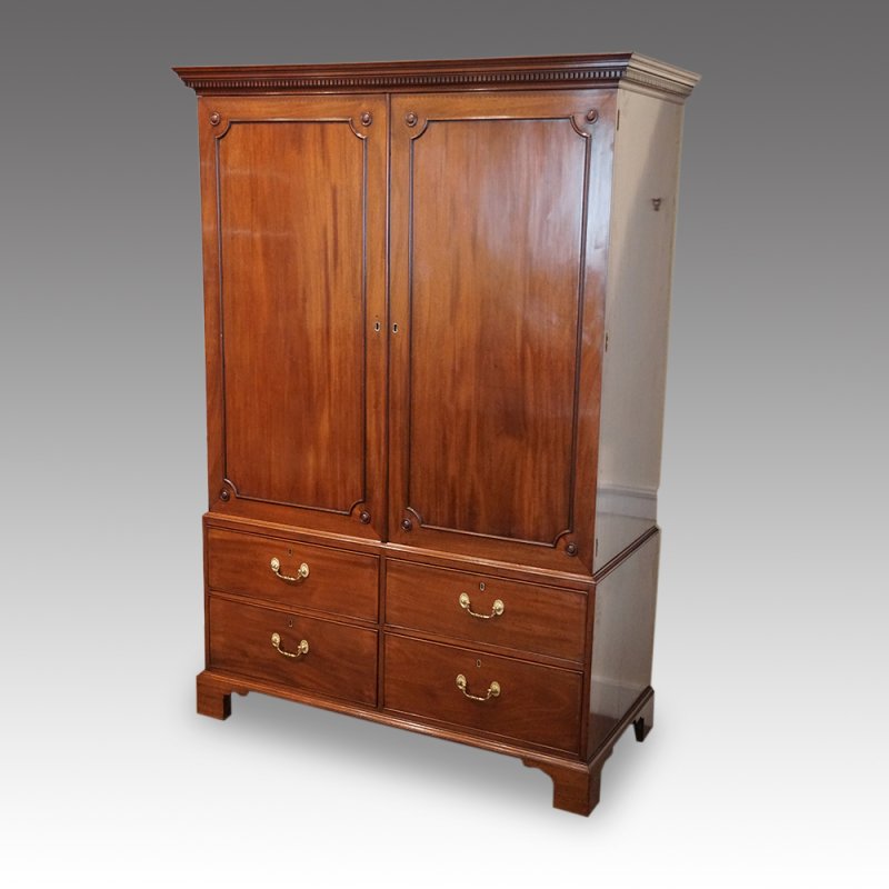 George III mahogany cupboard press