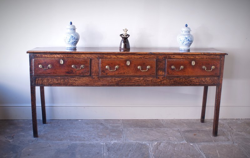 Georgian Oak Square Leg Dresser Base
