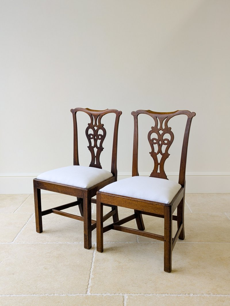 Set of Four Antique Georgian Chippendale Mahogany Dining Chairs c.1780