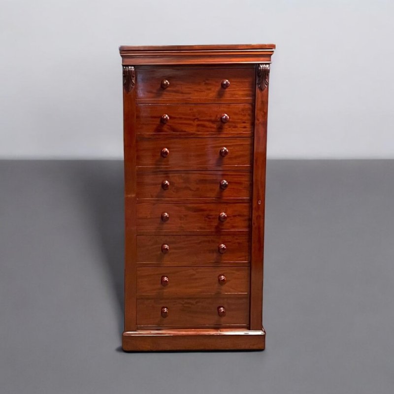 A Fine Quality Victorian Period Mahogany Wellington Chest
