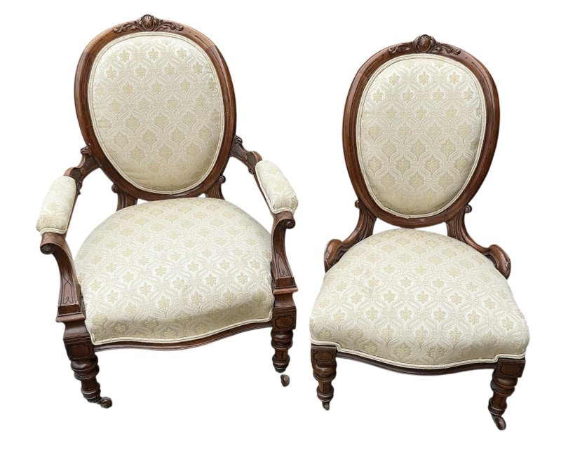 Pair of Victorian Walnut Chairs