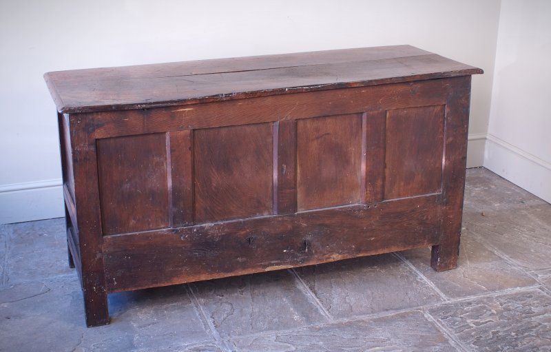 17th Century Oak & Inlaid Marquetry Coffer / Mule Chest