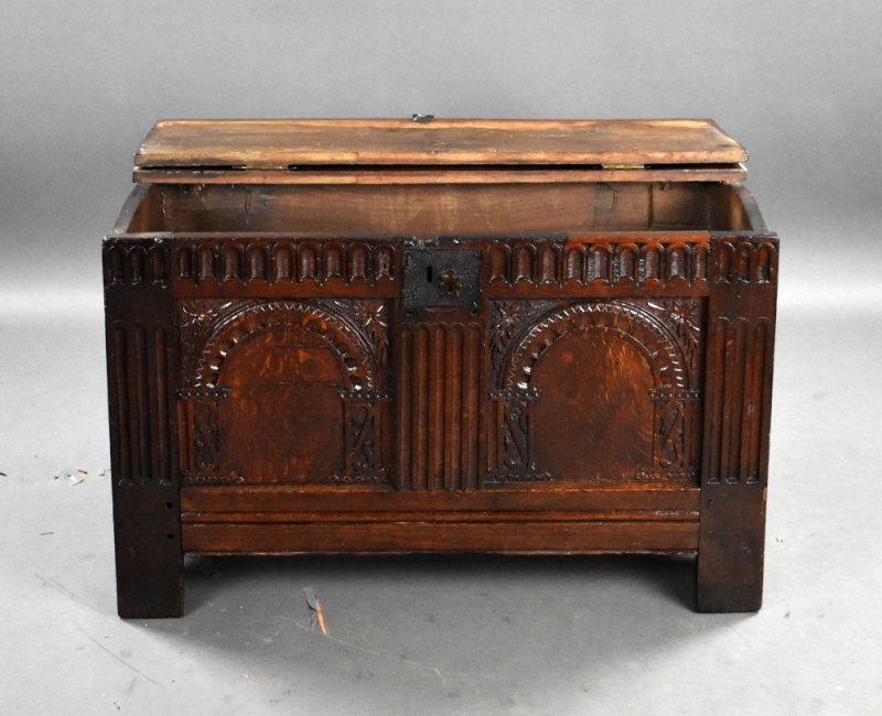 Antique Carved Oak Coffer