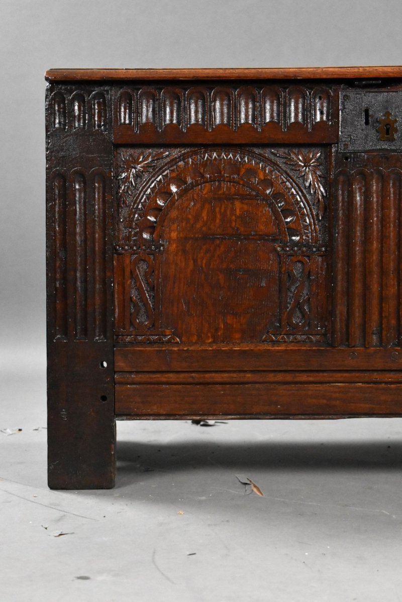 Antique Carved Oak Coffer