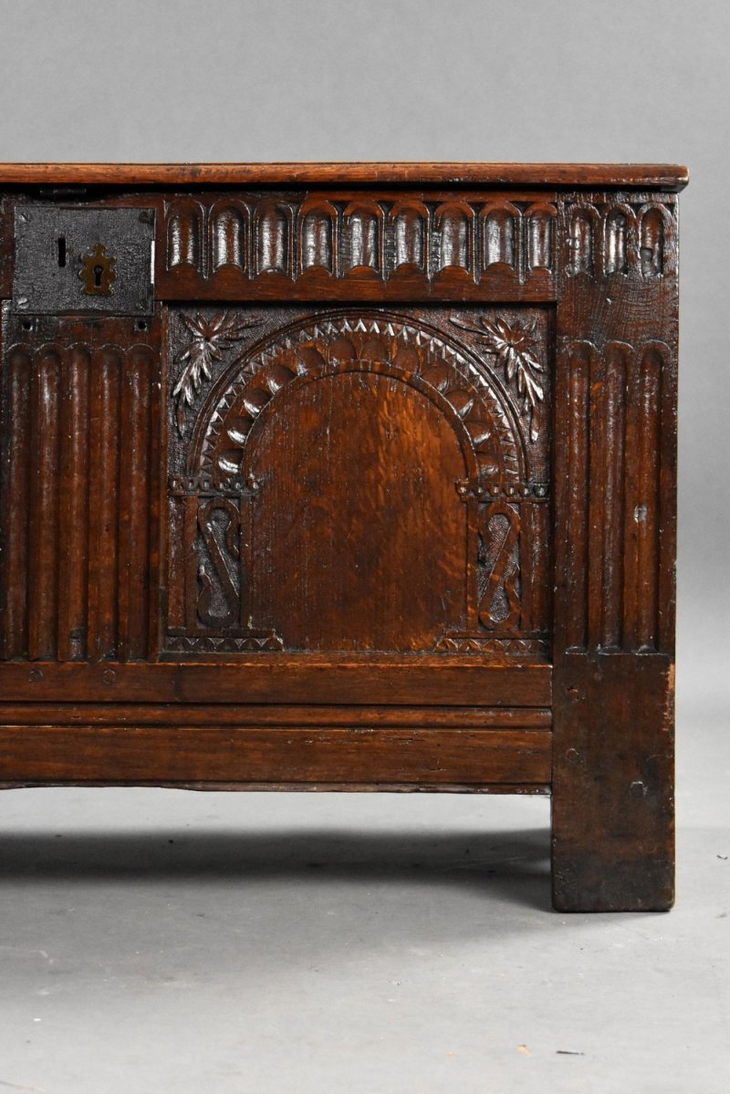 Antique Carved Oak Coffer