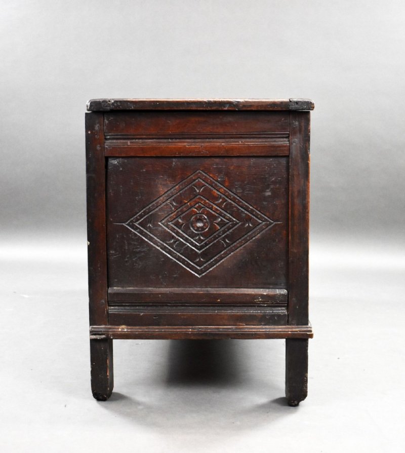 17th Century Carved Oak Coffer