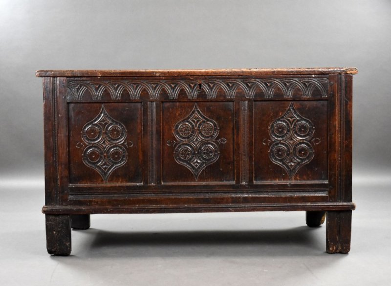 17th Century Carved Oak Coffer