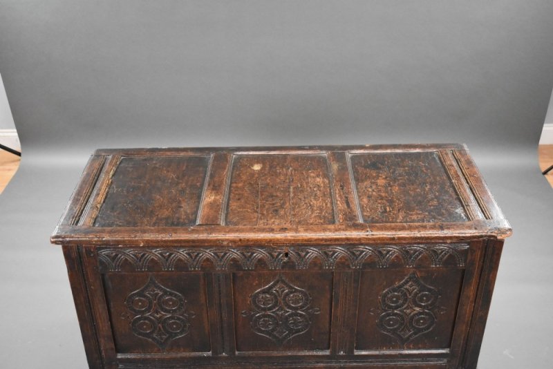 17th Century Carved Oak Coffer
