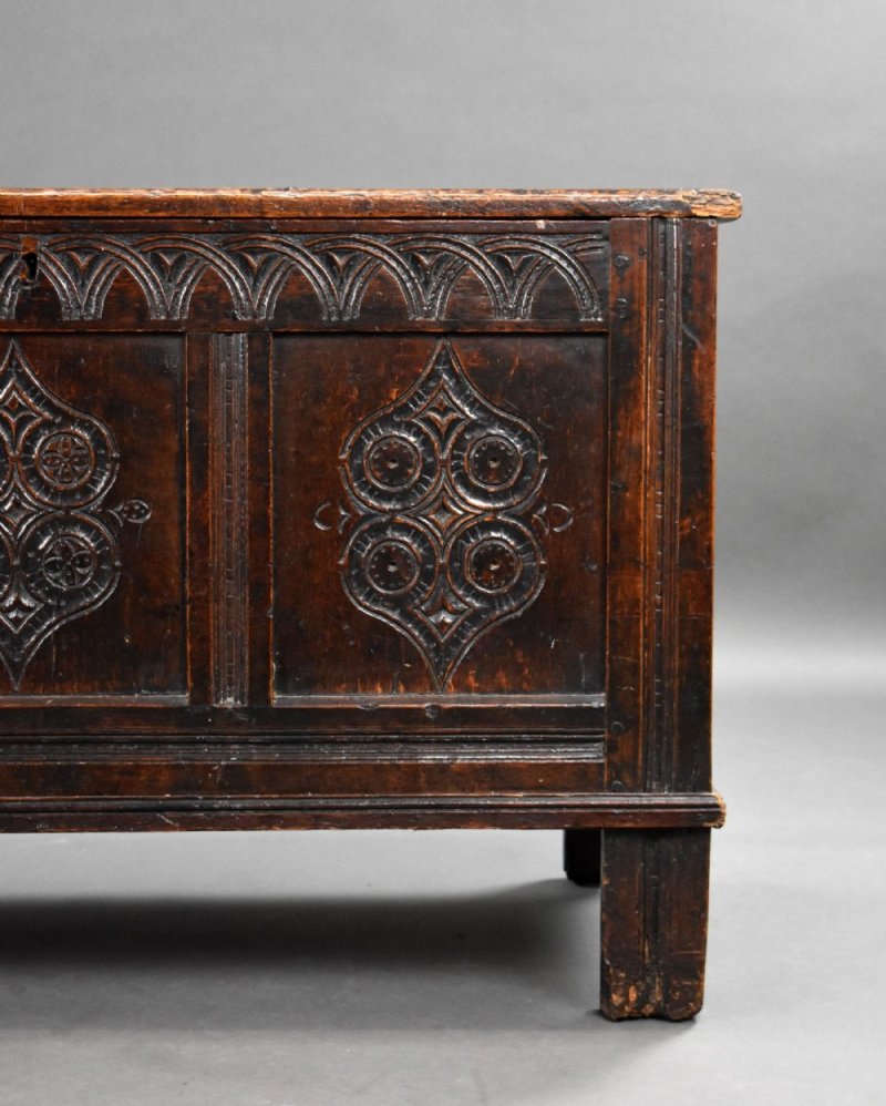 17th Century Carved Oak Coffer