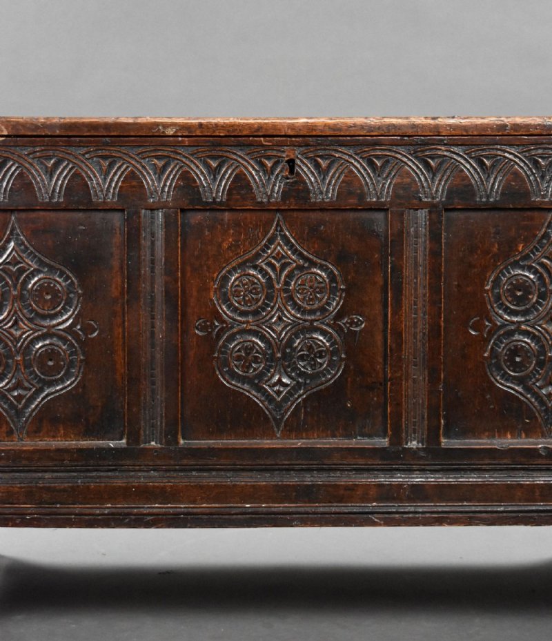 17th Century Carved Oak Coffer