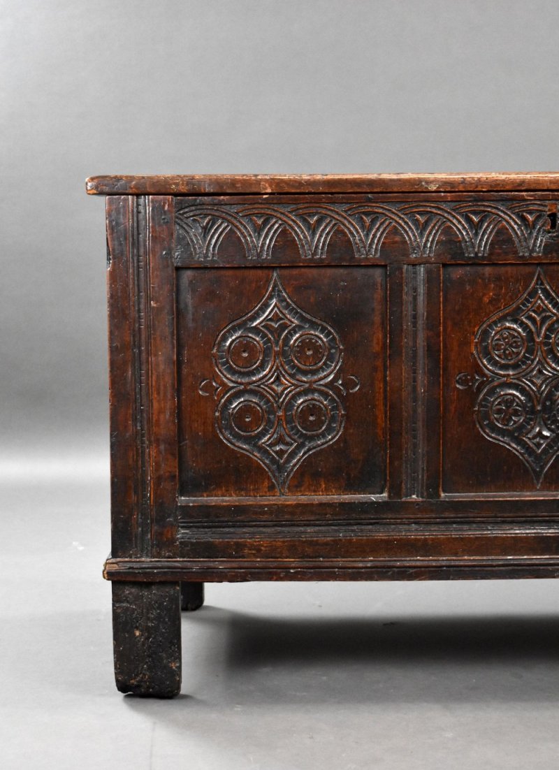 17th Century Carved Oak Coffer