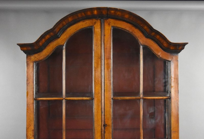 Antique Queen Anne Style Walnut Cabinet On Stand