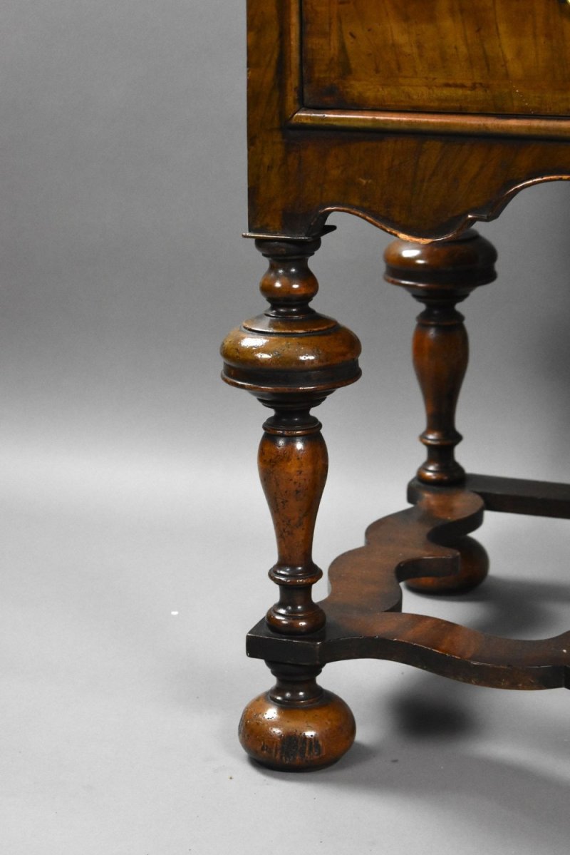 Antique Queen Anne Style Walnut Cabinet On Stand