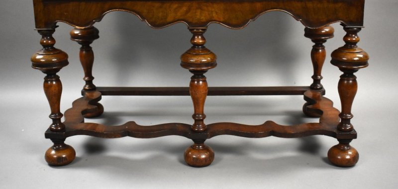 Antique Queen Anne Style Walnut Cabinet On Stand