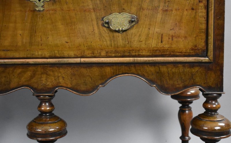 Antique Queen Anne Style Walnut Cabinet On Stand