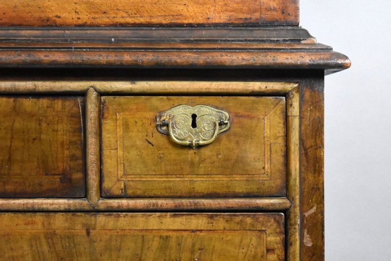 Antique Queen Anne Style Walnut Cabinet On Stand