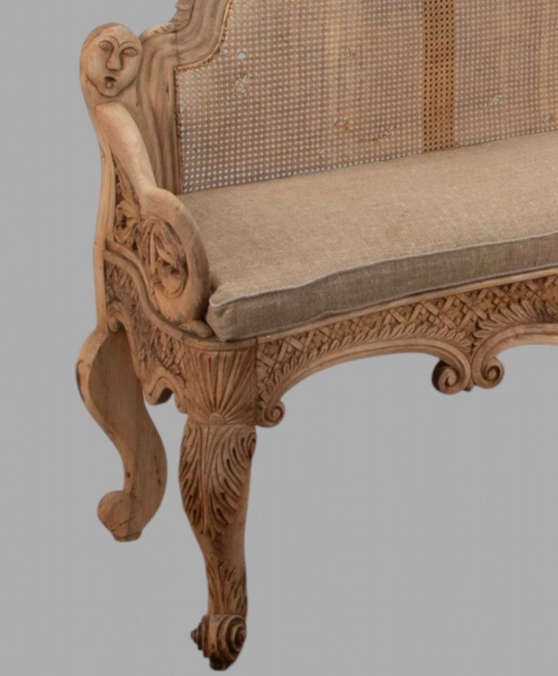 A Fabulous Anglo Indian Bleached Rosewood Settee c1825