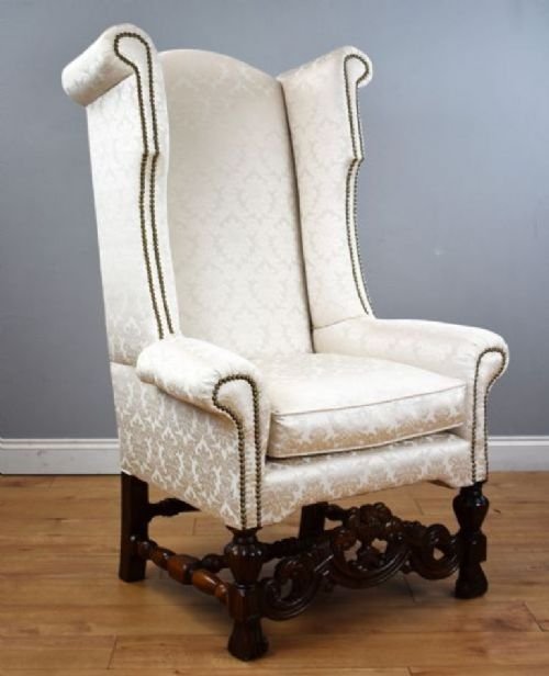 19th Century Carolean Style Wing Back Armchair