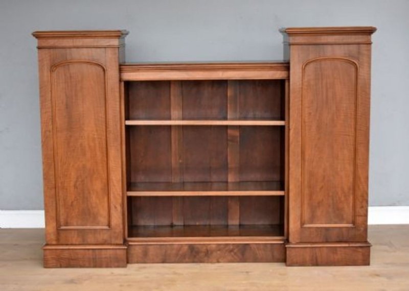 Victorian Walnut Open Bookcase