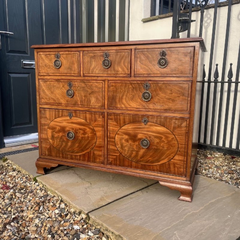 A Mahogany Regency Period Antique Chest Of Drawers.