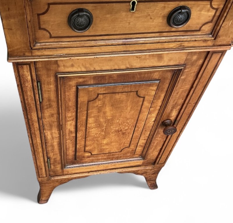 Edwardian Satinwood & Inlaid Pedestal Desk