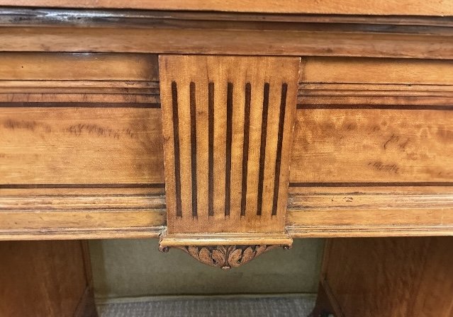 Edwardian Satinwood & Inlaid Pedestal Desk