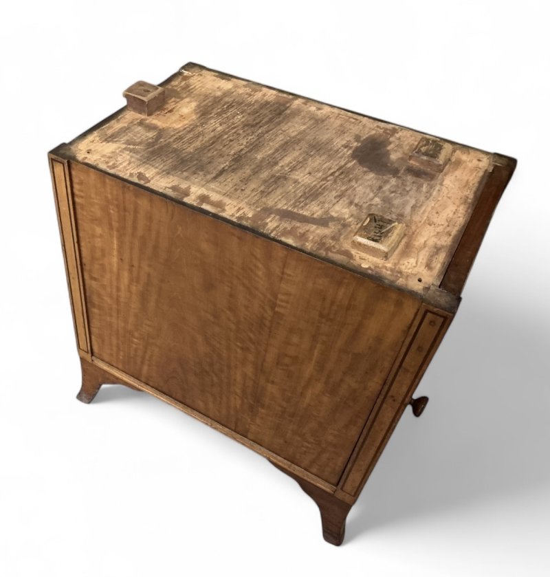 Edwardian Satinwood & Inlaid Pedestal Desk