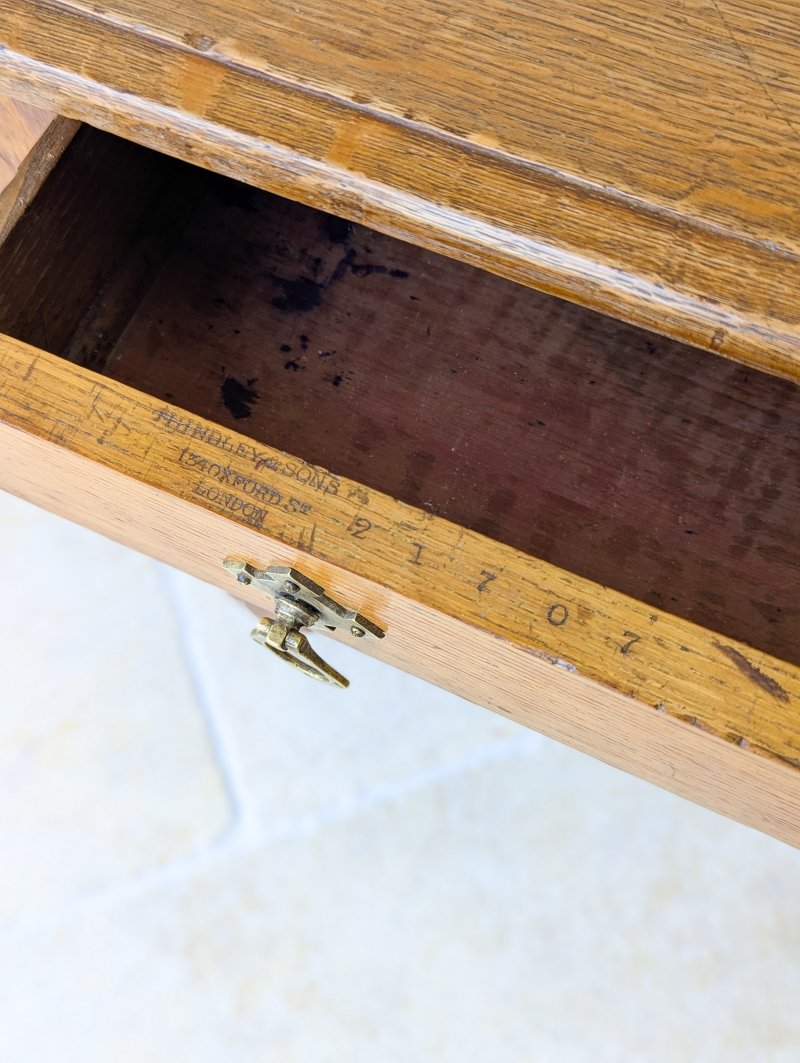 Antique Victorian Ash Writing Table by Hindley & Sons c.1880