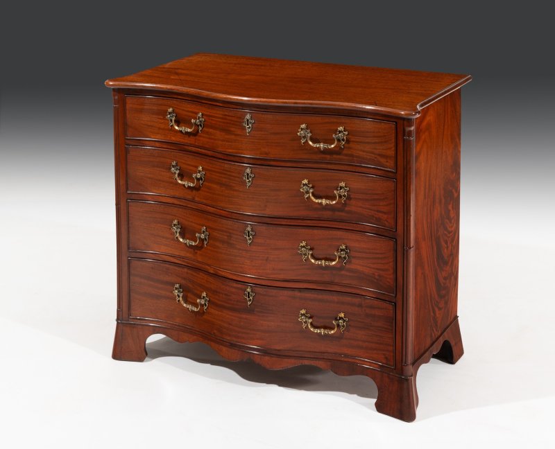 George III Serpentine Chest Of Drawers