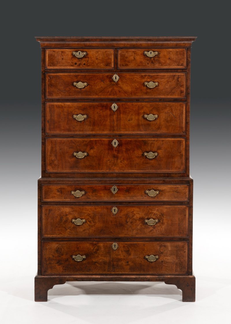 George II Small Walnut Chest On Chest