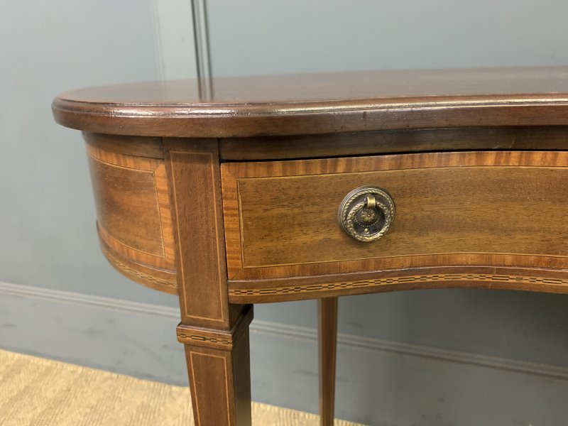 Inlaid Mahogany Kidney Shaped Table