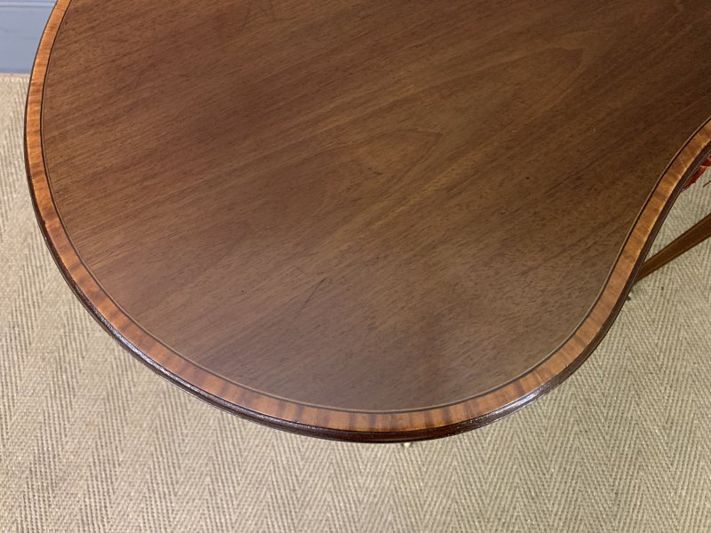 Inlaid Mahogany Kidney Shaped Table