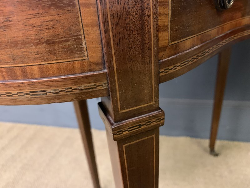 Inlaid Mahogany Kidney Shaped Table