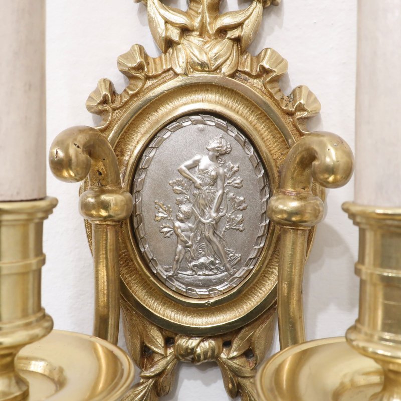 Set of 4 French Gilt Bronze Wall Lights