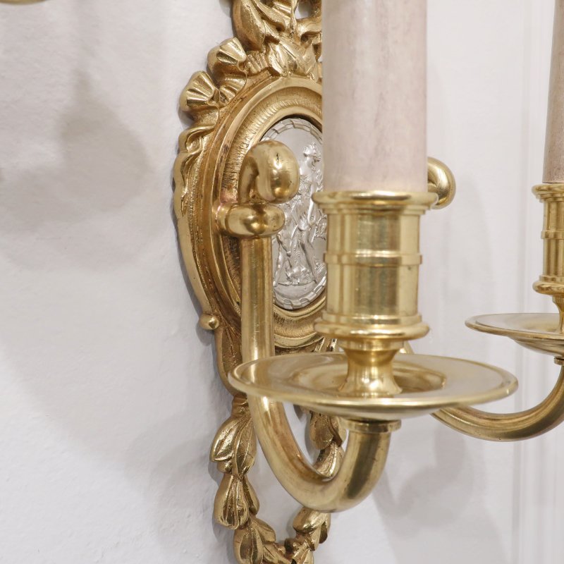 Set of 4 French Gilt Bronze Wall Lights