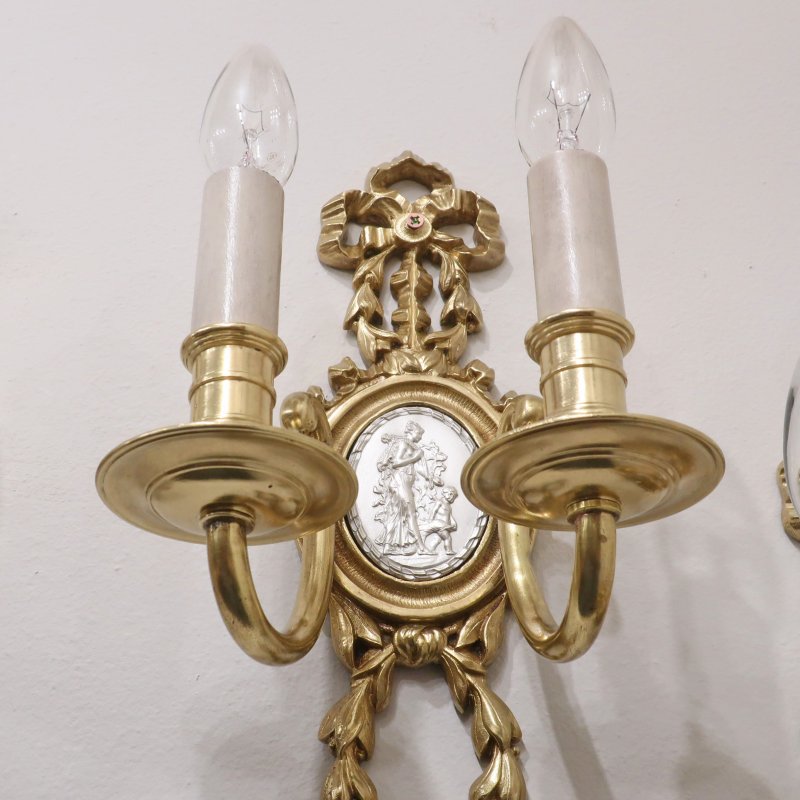 Set of 4 French Gilt Bronze Wall Lights